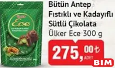 ÜLKER ECE BÜTÜN ANTEP FISTIKLI VE KADAYIFLI SÜTLÜ ÇİKOLATA 300 G - BAYRAM ŞEKERİ/ÇİKOLATASI